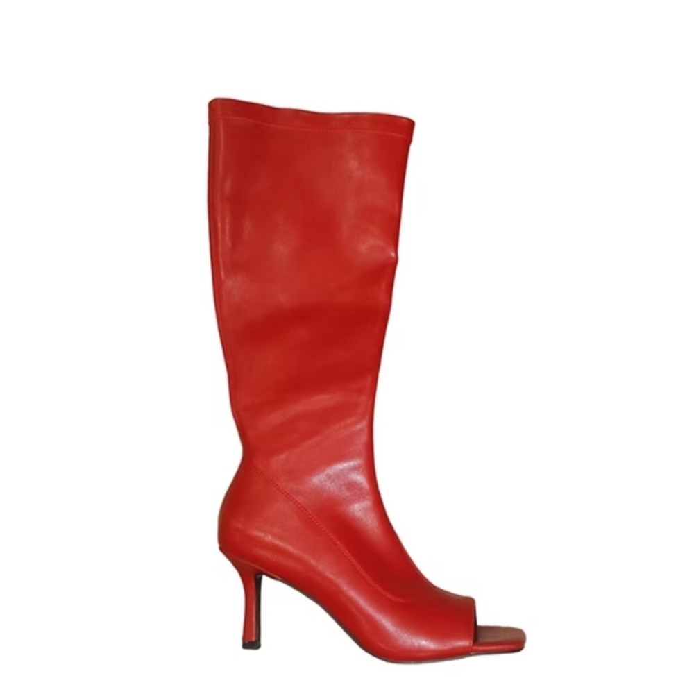 Posh Red Heeled Leather Boots